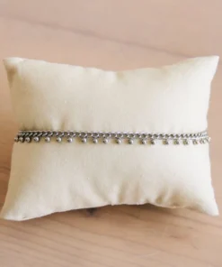 SA835: Stalen schakelarmband met balletjes - zilver
