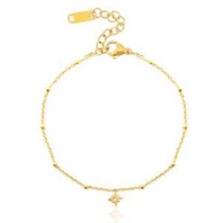 Lief Lebel: Schakelarmbandje Lucky star Goud
