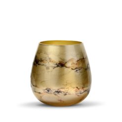 Terroso vaas goud marmer - Hoogte 21 cm