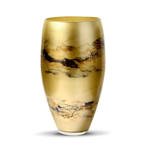 Terroso vaas goud marmer - Hoogte 38 cm