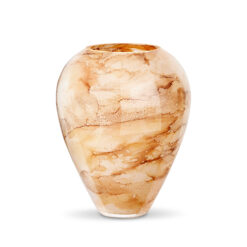Terroso vaas warm wit marmer - Hoogte 33 cm