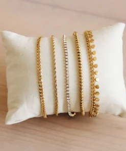 SA835: Stalen schakelarmband met balletjes - zilver