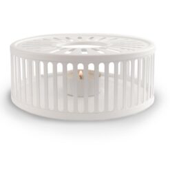 Alternative view of Creano witte design warmer "Stripes" wit van roestvrij staal met theelichthouder - theewarmer - stabiele rammelaars Niet - geschikt voor alle theepotten