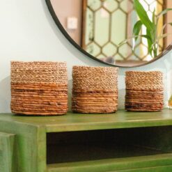 Alternative view of Kleine Zeegras Mand BHINNEKA | Plantenmand | Geweven Boho Mand | Plantenbak | Decoratieve mand | Kleine Opbergmand | Ronde bloemenmand