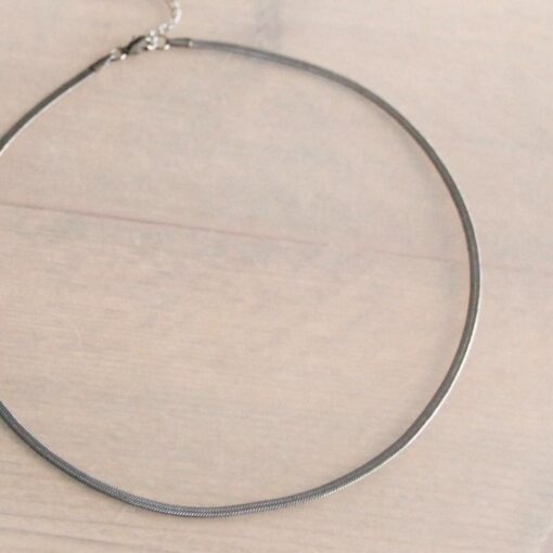 Platte “Snake” ketting 3mm - zilverkleur