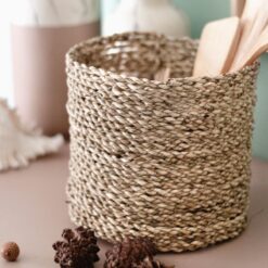 Alternative view of Kleine Zeegras Mand BHINNEKA | Plantenmand | Geweven Boho Mand | Plantenbak | Decoratieve mand | Kleine Opbergmand | Ronde bloemenmand