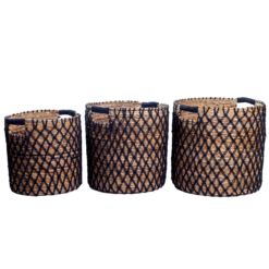 Alternative view of Storage Basket PURA | Plant Basket | Laundry Basket (black) made from Banana Fibre (3 sizes)
