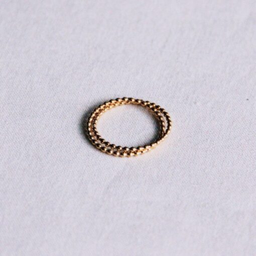 RVS dubbel gestippelde ring
