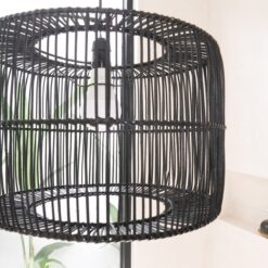Alternative view of Lampenkap Zwart Rotan Plafondlamp Hanger Handgemaakt van natuurlijke vezels LIKU (2 maten)