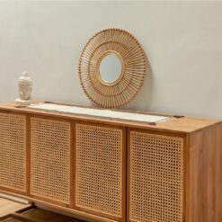 Alternative view of Ronde Rotan Spiegel 58 cm | Handgemaakte Boho Wandspiegel BUMI
