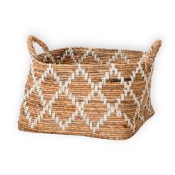 Alternative view of Boho wasmand – vierkante plankmand – geweven opbergmand – plantenmand – decoratieve mand gemaakt van bananenvezel GANDARIA (2 maten)