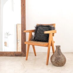 Alternative view of Zwart Raffia sierkussen met vulling Decoratief kussen met franjes GANDI gemaakt van Raffia (2 maten)