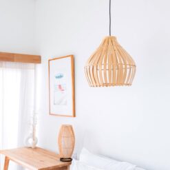 Alternative view of Bamboe Lampenkap – Boho Hanglamp – Bamboe Hanglamp – Lampenkap Klokvormig – Handgemaakte Bamboe Lampenkap KIRMA (Ø 45 cm)
