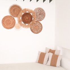 Alternative view of Tropische wanddecoratieset 6 gemengde stukken DALUM Boho Decor Handgeweven van natuurlijke materialen