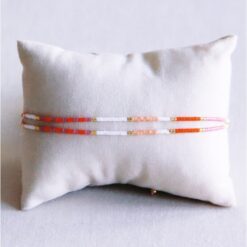 Alternative view of Dubbele miyuki -armband - wit/oranje/paars