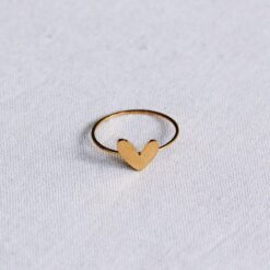 RVS minimalistische ring met hartje - goud