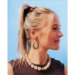 Alternative view of XL Square Bead ketting - Bruin gevlekt