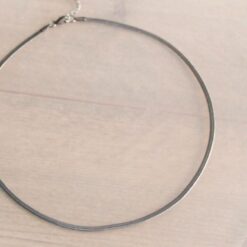 Alternative view of Platte βSnakeβ ketting 3mm - zilverkleur