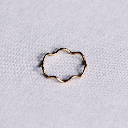 Roestvrijstalen minimalistische golfring - goud