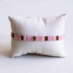 Weven Bracelet Striped - naakt/roze/bruin