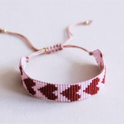 Alternative view of Hart geweven armband - lila/bordeaux