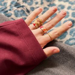 Alternative view of Tilabead Ring - Salmon/Orange/Bordeaux