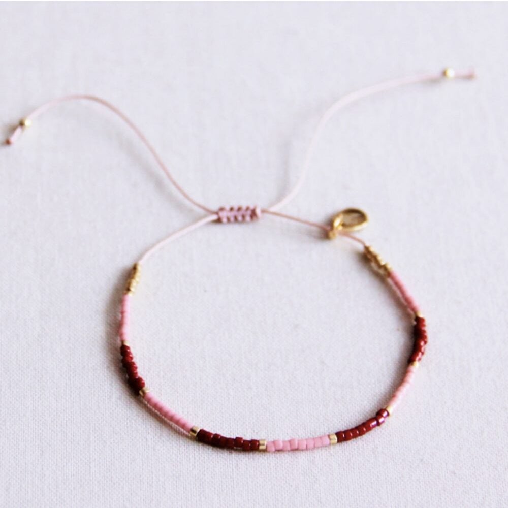 Miyuki armband kleurblokkering - Bordeaux/lilac