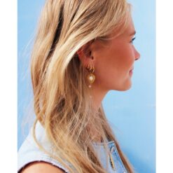 Alternative view of Oorbel met hart, parel en parelketting