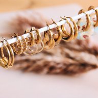 Alternative view of RVS creool 14mm "bolletjes" - goud - EA504