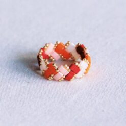 Tilabead Ring - Salmon/Orange/Bordeaux