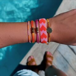 Alternative view of Miyuki armband colorblocking - lila/oranje