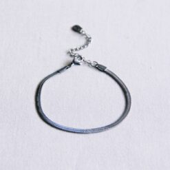 SA814 - Stalen armband “platte slang” - zilver