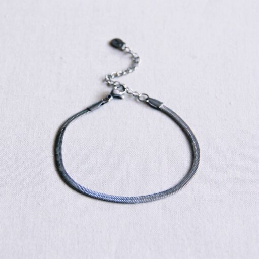 SA814 - Stalen armband “platte slang” - zilver