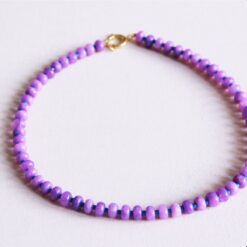 Natural Stone Donut Bead ketting - Paars/blauw