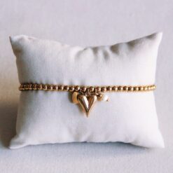 Kralen armband met harten en mini -parel