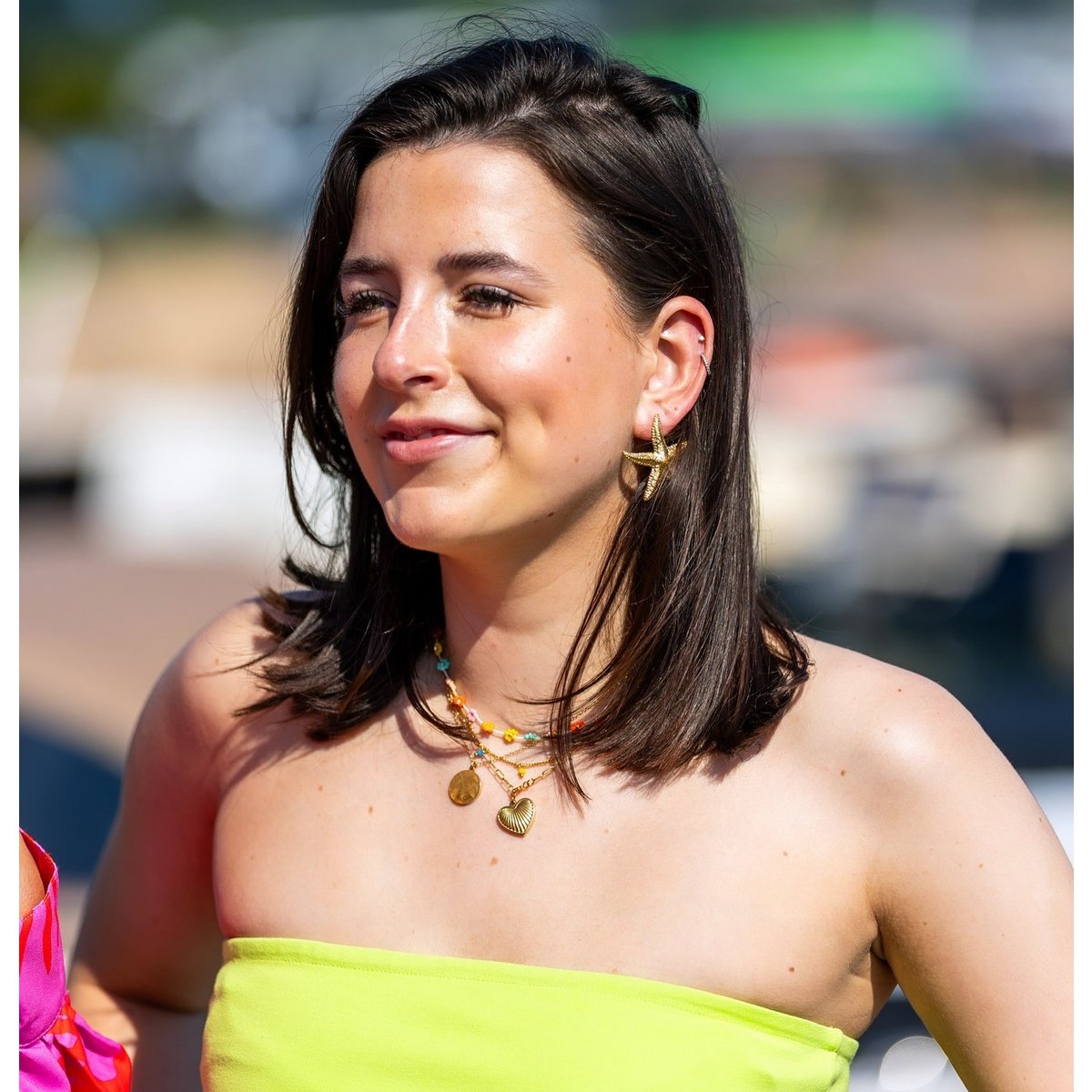 FW281: Edelstalen D-ketting ketting met open hart sluiting - Afbeelding 3