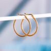 Alternative view of Stainless steel creole 30mm "basic" - gold