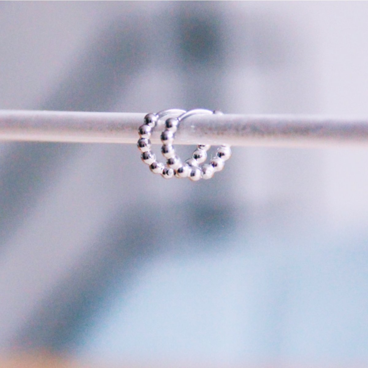 RVS oorringen 10mm "balletjes" - zilver