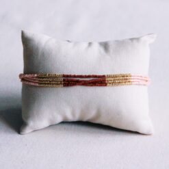 Alternative view of Viervoudige Miyuki -armband - Bordeaux/lnude/Goldplated