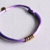 Alternative view of Satijnen armband met ringen β lila/goud