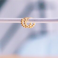 Roestvrijstalen oorringen 10 mm "ballen" - goud