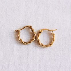 RVS creol 15mm 'gedraaid' - goud