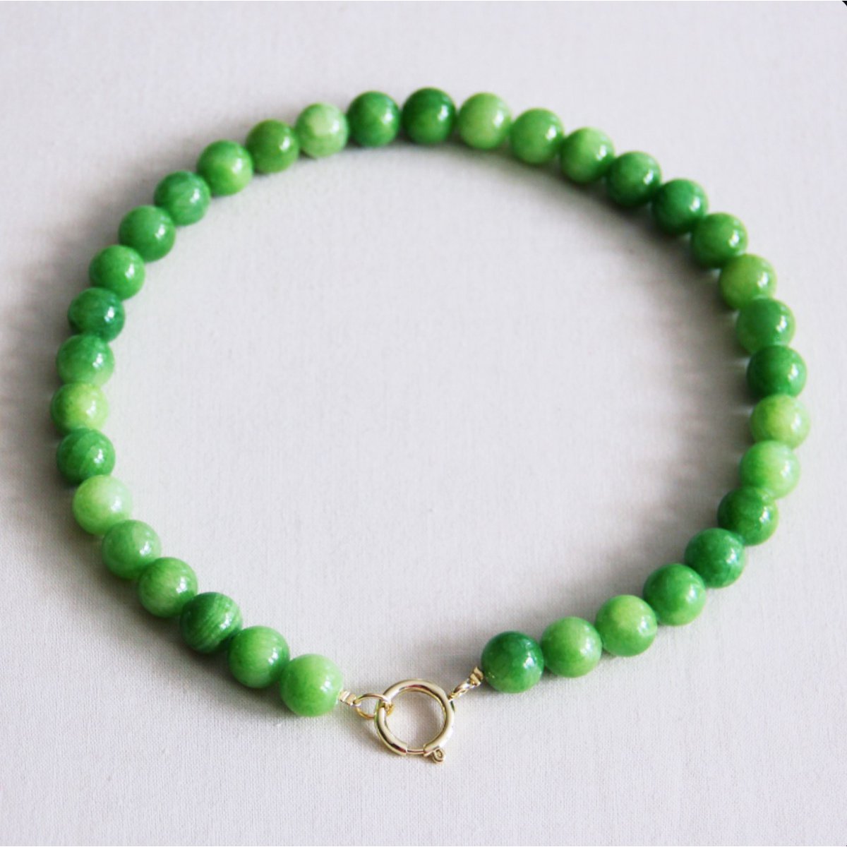 Natuurlijke stenen kralenketting xl - groen