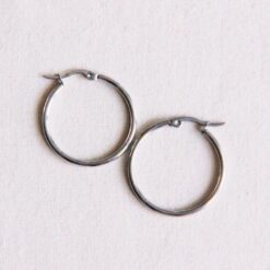 Stainless steel creole 30mm "basic" - silver