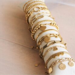 Alternative view of SA815 - Stalen kralenarmband - goud