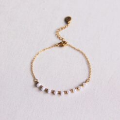 Fijne roestvrijstalen armband met mini -parels en kralen