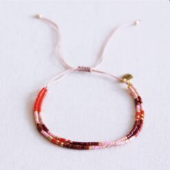 Dubbele Miyuki -armband - rood/lila/bordeaux