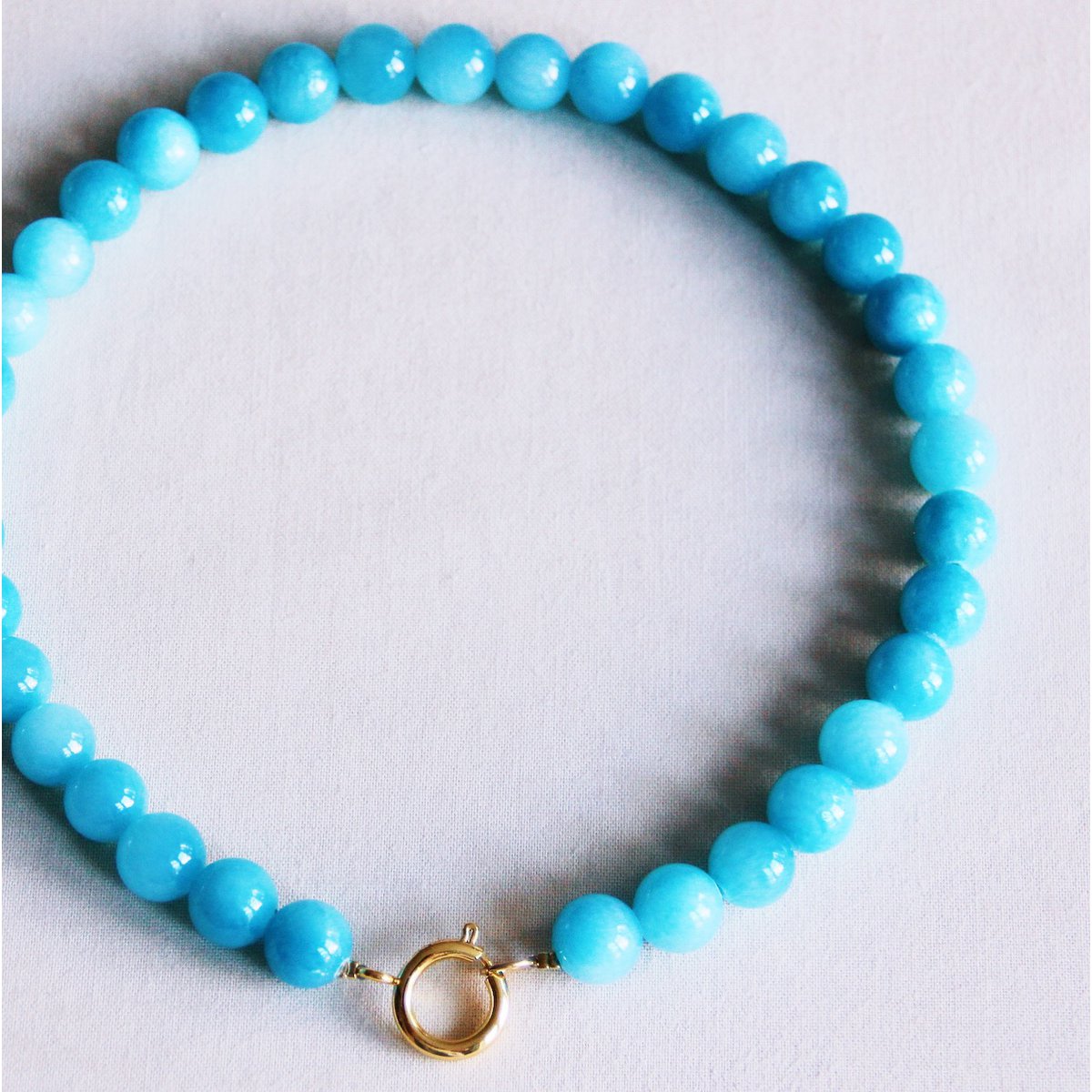 Natuurlijke stenen kralenketting xl - turquoise