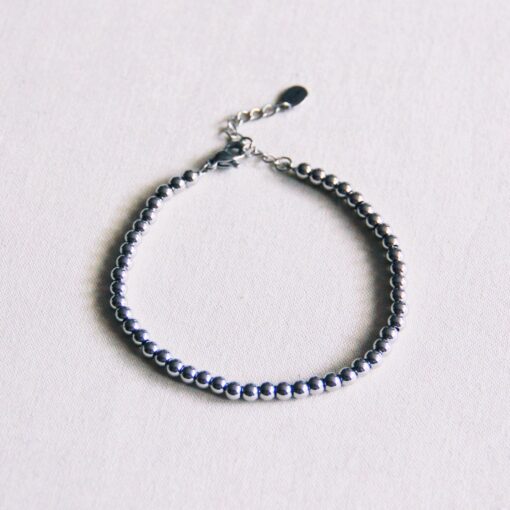 SA816 - Stalen kralenarmband - zilver