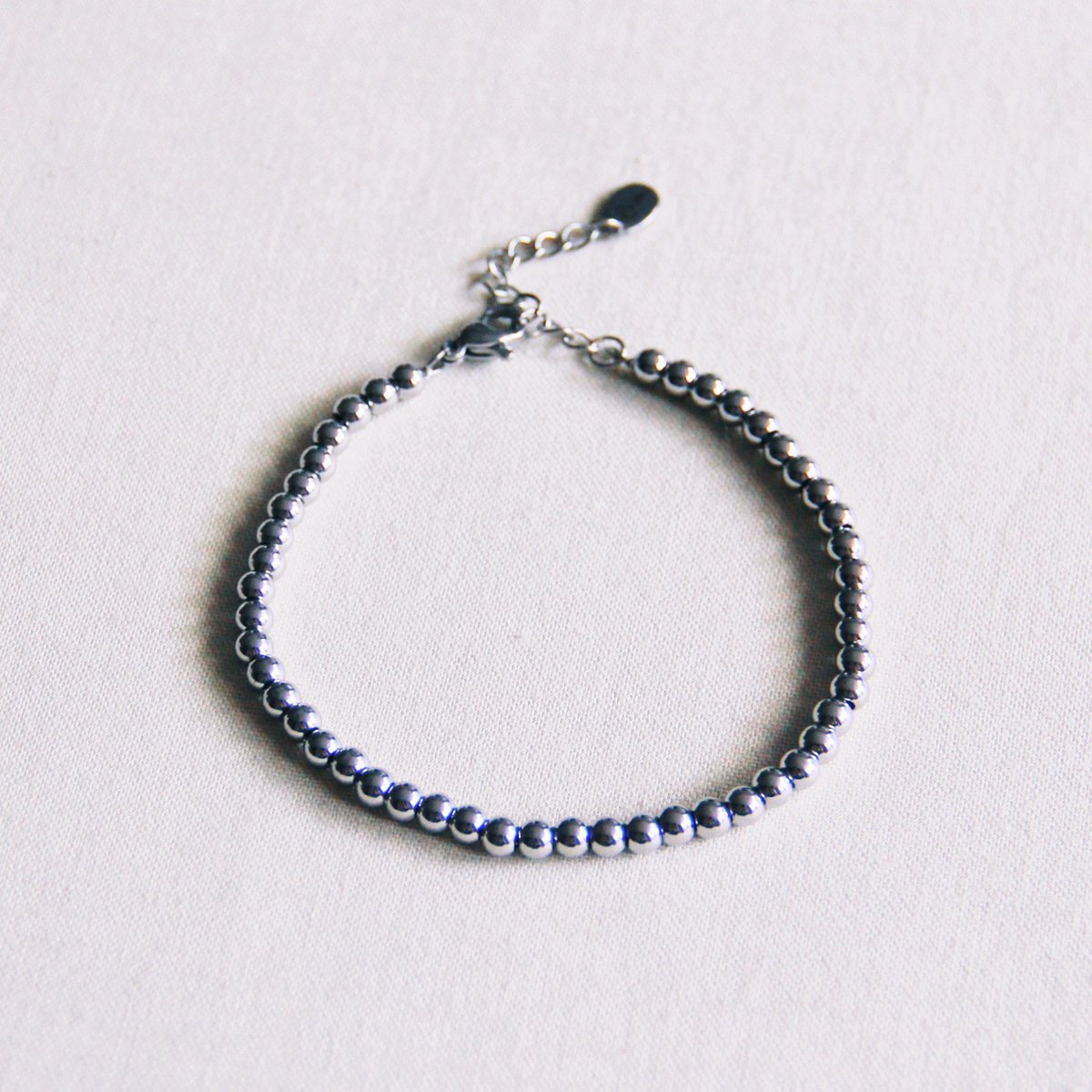 SA816 - Stalen kralenarmband - zilver